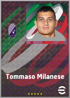 Tommaso Milanese eFootball 2026 player card, 69 OVR CMF