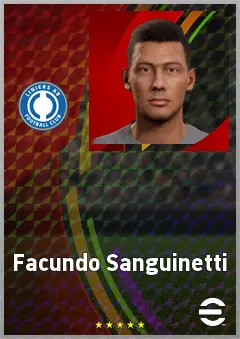 Facundo Sanguinetti eFootball 2026 player card, 72 OVR GK