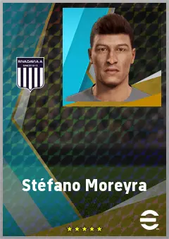 Stéfano Moreyra eFootball 2026 player card, 72 OVR DMF