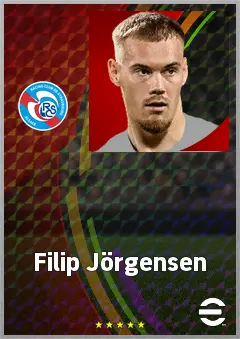 Filip Jörgensen eFootball 2026 player card, 75 OVR GK