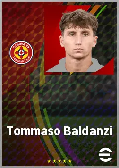 Tommaso Baldanzi eFootball 2026 player card, 73 OVR AMF