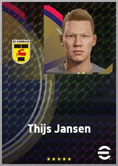 Thijs Jansen eFootball 2026 player card, 65 OVR GK