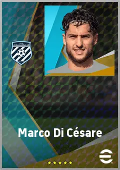 Marco Di Césare eFootball 2026 player card, 74 OVR CB
