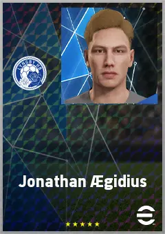 Jonathan Ægidius eFootball 2026 player card, 68 OVR GK