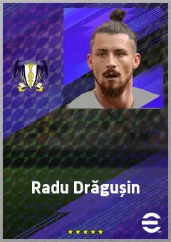 Radu Drăgușin eFootball 2026 player card, 74 OVR CB