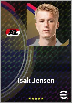 Isak Jensen eFootball 2026 player card, 69 OVR LWF