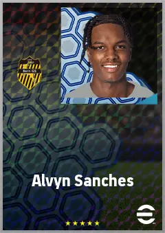 Alvyn Sanches eFootball 2026 player card, 71 OVR AMF