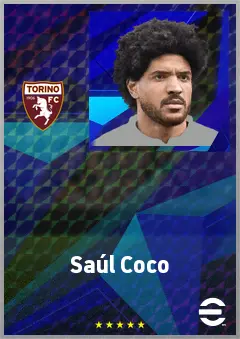 Saúl Coco eFootball 2026 player card, 75 OVR CB
