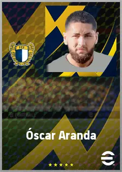 Óscar Aranda eFootball 2026 player card, 70 OVR LWF