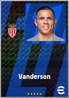 Vanderson eFootball 2026 player card, 75 OVR RB