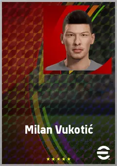 Milan Vukotić eFootball 2026 player card, 66 OVR AMF