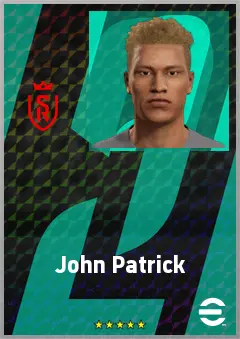 John Patrick eFootball 2026 player card, 66 OVR CMF