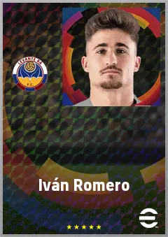 Iván Romero eFootball 2026 player card, 72 OVR CF