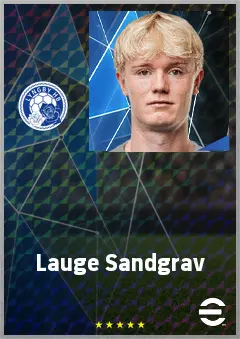 Lauge Sandgrav eFootball 2026 player card, 69 OVR CMF