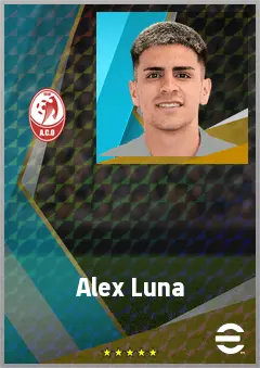 Alex Luna eFootball 2026 player card, 74 OVR AMF