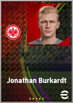 Jonathan Burkardt eFootball 2026 player card, 78 OVR CF
