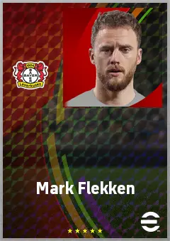 Mark Flekken eFootball 2026 player card, 77 OVR GK