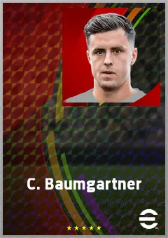 C. Baumgartner eFootball 2026 player card, 77 OVR AMF