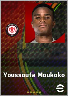 Youssoufa Moukoko eFootball 2026 player card, 73 OVR CF