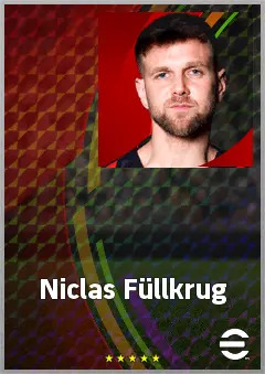 Niclas Füllkrug eFootball 2026 player card, 75 OVR CF