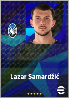 Lazar Samardžić eFootball 2026 player card, 76 OVR AMF