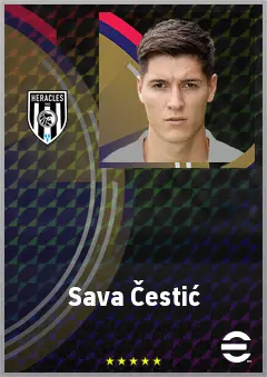 Sava Čestić eFootball 2026 player card, 66 OVR CB