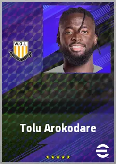 Tolu Arokodare eFootball 2026 player card, 73 OVR CF