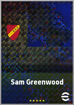 Sam Greenwood eFootball 2026 player card, 70 OVR AMF