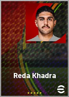 Reda Khadra eFootball 2026 player card, 70 OVR LWF
