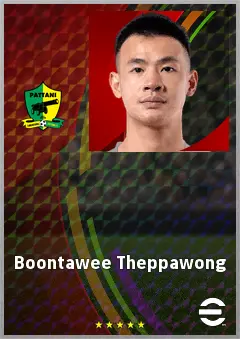 Boontawee Theppawong eFootball 2026 player card, 64 OVR RB