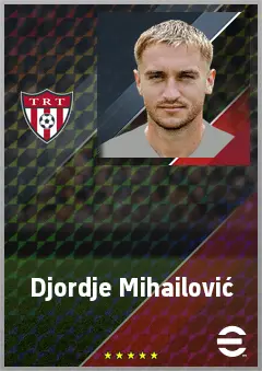 Djordje Mihailović eFootball 2026 player card, 75 OVR AMF
