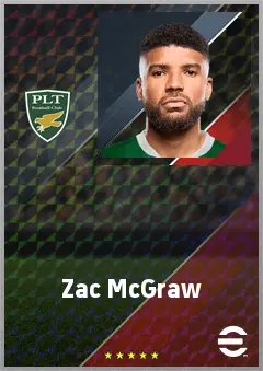Zac McGraw eFootball 2026 player card, 71 OVR CB