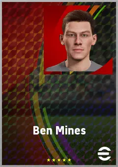 Ben Mines eFootball 2026 player card, 70 OVR RMF