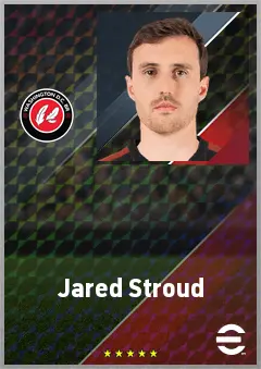 Jared Stroud eFootball 2026 player card, 72 OVR RWF