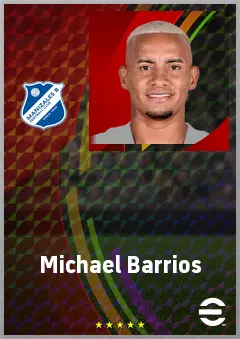 Michael Barrios eFootball 2026 player card, 71 OVR RWF