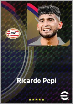 Ricardo Pepi eFootball 2026 player card, 74 OVR CF