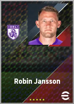 Robin Jansson eFootball 2026 player card, 73 OVR CB