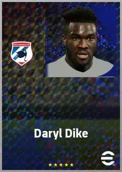 Daryl Dike eFootball 2026 player card, 70 OVR CF