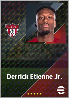 Derrick Etienne Jr. eFootball 2026 player card, 71 OVR LWF