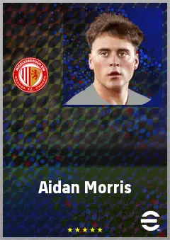 Aidan Morris eFootball 2026 player card, 71 OVR CMF