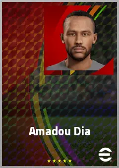 Amadou Dia eFootball 2026 player card, 70 OVR LB