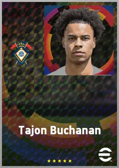 Tajon Buchanan eFootball 2026 player card, 75 OVR RMF