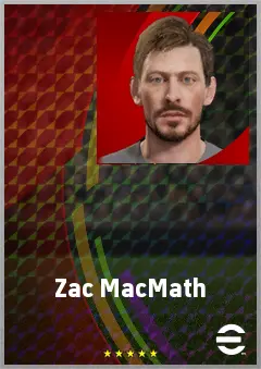 Zac MacMath eFootball 2026 player card, 71 OVR GK