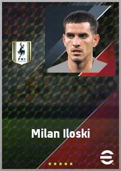 Milan Iloski eFootball 2026 player card, 73 OVR LWF