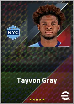 Tayvon Gray eFootball 2026 player card, 72 OVR RB