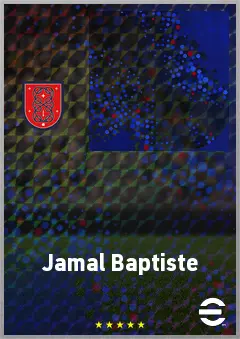 Jamal Baptiste eFootball 2026 player card, 67 OVR CB