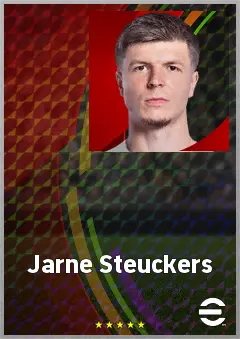 Jarne Steuckers eFootball 2026 player card, 73 OVR AMF