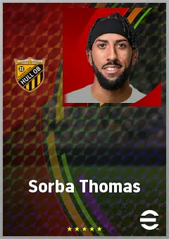 Sorba Thomas eFootball 2026 player card, 72 OVR RMF