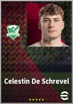 Celestin De Schrevel eFootball 2026 player card, 64 OVR GK