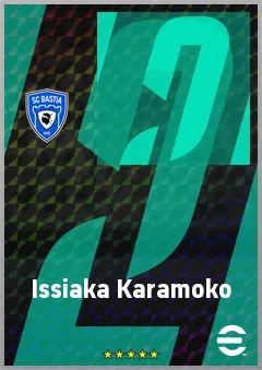 Issiaka Karamoko eFootball 2026 player card, 65 OVR RWF